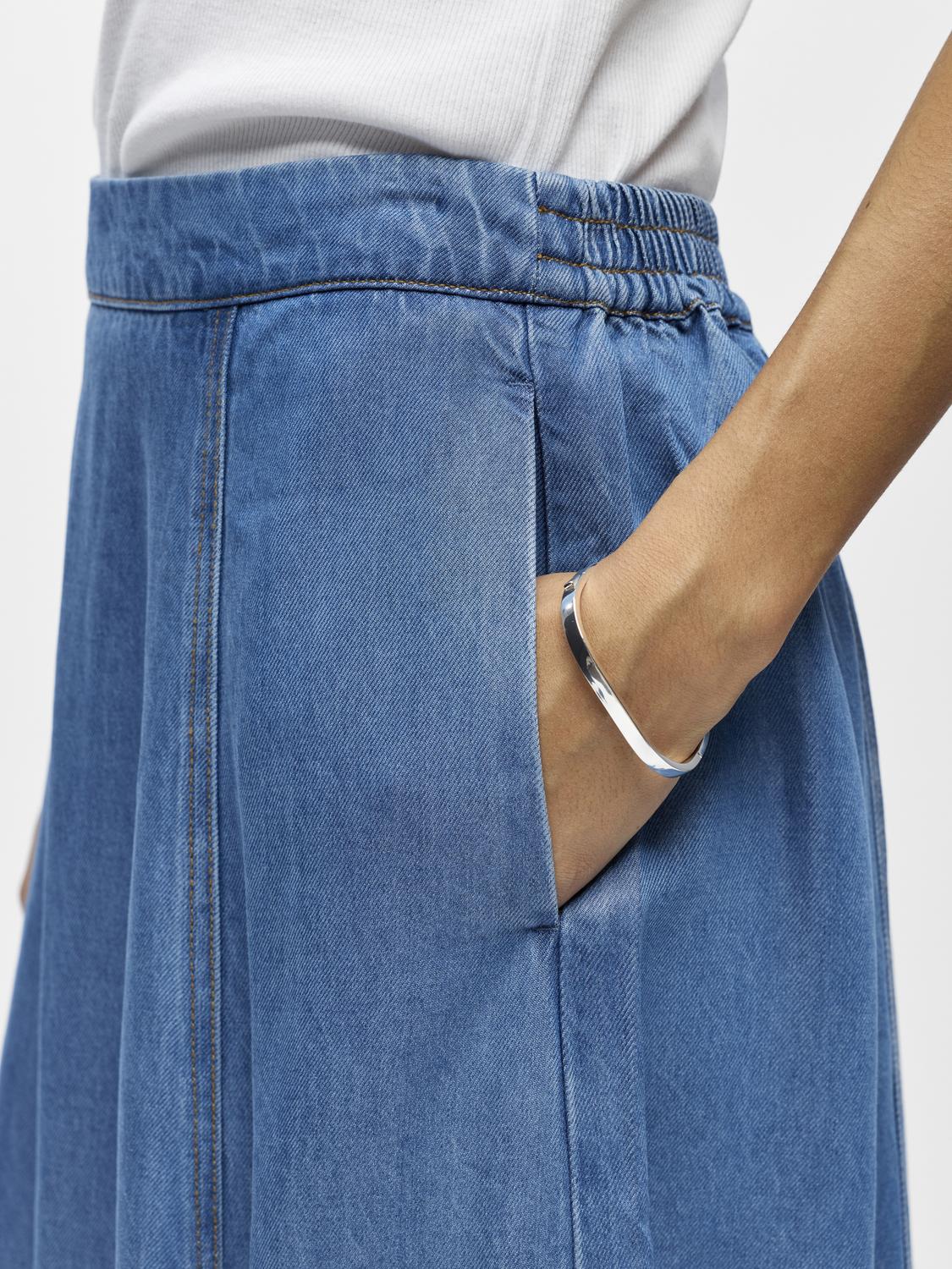 OBJFRAME Midi Skirt - Light Blue Denim - VERO MODA & VILA Bergvik